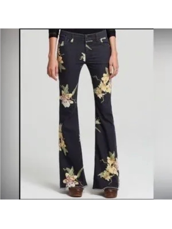 Free People Denim - Free People Low Waist Floral Women's Jeans